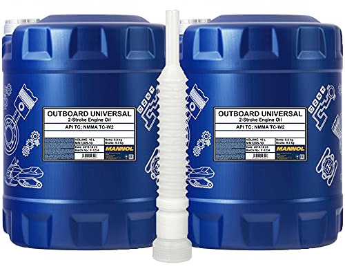 2 x 10 Liter, MANNOL 7208 Outboard Universal 2-Takt Boot Motoröl