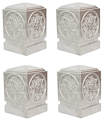 CLLX 4 X Chapeau Poteau, Chapeau Poteau Bois en Forme De Pyramide en D'Aluminium pour Poteaux en Bois,80x80mm