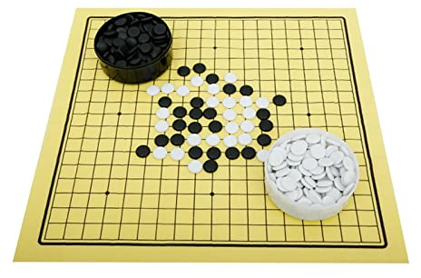 Perfeclan Faltbares Go-Spielset Baduk/Weiqi Educational 2 Spieler Schachfiguren mit Box Geschenk Go Stones Chinesisches Go-Set für Camping Home Anfänger