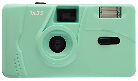 AMZLORD Macchina fotografica a pellicola riutilizzabile non usa e getta vintage M35 da 35 mm con flash (verde)