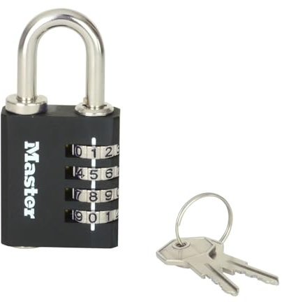 Master Lock 7641EURDBLK Indoor Combination Padlock with Override Key, 78 x 40 x 16 mm. Limited lifMaster Lock 7641EURDBLK Indoor Combination Padlock with Override Key, 78 x 40 x 16 mm