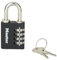 Master Lock 7641EURDBLK Candado de combinación con llave de repuesto – uso en interiores, 78 x 40 x 16 mm