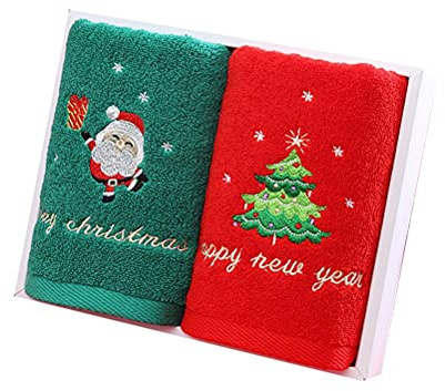 HEITIGN Handtuch Weihnachtsgesicht 30 * 24 * 6 2 Stück Weihnachtsgesichtstuch Weihnachten Roter Weihnachtsmann Neujahrsgeschenk Waschhandtuch Handgesichtstuch Handtuch Zuhause