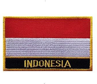 Uijokdef 1 PCS Indonesia Flag Patches Iron On or Sew On Embroidered Tactical Military National Indonesia Patch