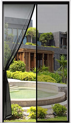 Cinkee ADDENSATO Zanzariera Magnetica per Porta 120x250cm, Rete Fine Zanzariera Magnetica, Tenda Zanzariera Porta con Totalmente Calamita, si Chiude da Sola per Balcone (Nero)