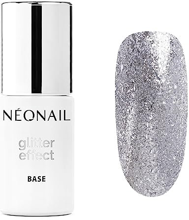 NEONAIL Base Coat Semipermanente Unghie 7,2 ml Smalto Base Coat Argento Glitter Effect Base Silver Twinkle Gel Per Unghie UV Led Nail Polish NEONAIL Smalti Gel Semipermanenti
