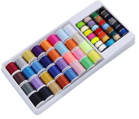 wadafen 60 Farben Nähgarn Set für Nähmaschine Mix-Farben Garnrollen Nähmaschinengarn Wewing Thread Nähgarn Mix-Farben Faden Nähmaschine Nähseide Geeignet für Handnähen und Nähmaschine