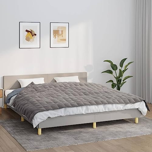 ZEYUAN Gewichtsdecke Grau 155x220 cm 7 kg Stoff, Bettdecke, Sommerdecke, Blanket, Steppdecke, Schwere Decke Zum Schlafen, Bettzeug - 350776
