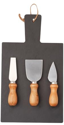 G Decor Un juego de 3 cuchillos de queso y tabla