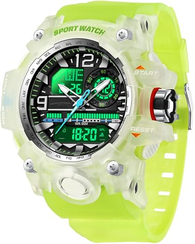 findtime Militär Große Armbanduhr Herren Uhren Analog Digitaluhr 5 ATM wasserdichte Outdoor Taktische Sportuhr mit Wecker Datum 12/24H LED Stoppuhr für Männer Jungen Silikonband