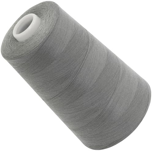 Aerzetix – C72930 – sytrådkon 120 (40/2) 4 000 m – tillverkad av polyester – konfektion, kortvarig, garn, snöre, sömnad, kläder, tråd – färg grå – basalt – ljus