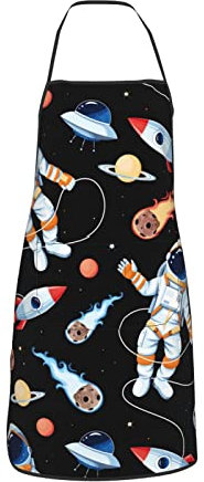 Amkong Blaue Schürze mit Papageientaucher-Motiv, für Damen, Herren, Teenager, mit Taschen, Schürzen zum Kochen, Kochen, Küche, Grillen, 9, One size