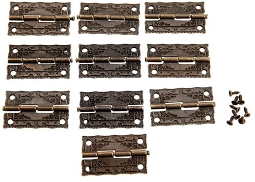 Scharnier Für Schranktür 10 Stück Antike Bronze Schranktürscharniere for DIY Box Möbelscharniere mit Schrauben 4 Löcher Wohnaccessoire 36 * 23mm Scharniere Für Schranktüren