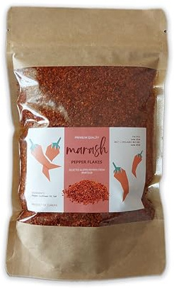 Marash Aleppo Pepper Halaby Pepper Flakes Turkish Pul Biber Hot Pepper Flake - NO SEEDS Premium Gourmet - Authentic Turkish Flavor - Medium Hot Chili Pepper Maras Kahramanmaras Ipek biber