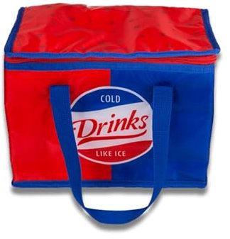 Close Up Kühltasche im Retro Design | kühlende Isolierung | Kühlkorb Isoliertasche im Vintage Stil | Thermotasche zum Einkaufen, für Picknick & Camping | Lunch Tasche | Mini Kühlbox faltbar | ca. 10 L