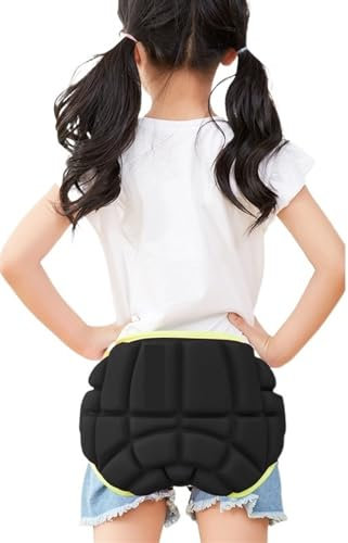 GSJNHY Gepolsterte Ski Schutzhosen Outdoor Sport Schutz Ski Skate Snowboard Shorts Skifahren Protektor Rollschuhlaufen Schützende Hüfte Gepolsterte Kinder Shorts(Black,M 9-Adults)