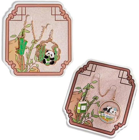 2 Stück Lesezeichen Edelstahl Panda Bookmark Buchenzeichen Kleine Geschenke für Freunde Fraue Kinder Schüler Lehrer