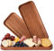 Bandejas de Madera Acacia Macizas (35 X 14 cm)- Bandeja Madera Rectangular- Bandejas para Servir Comida- Bandeja Madera Elegante- Sirve Tabla Madera Aperitivos- Bandeja Moderna para Desayuno y Comida