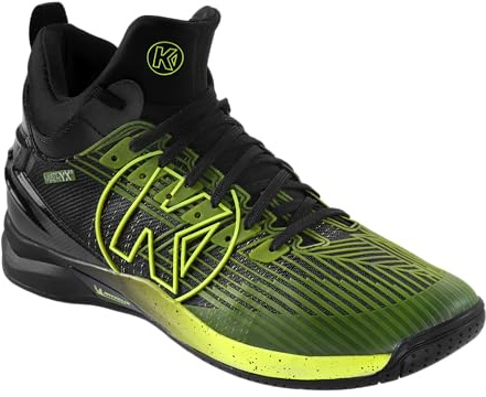 Kempa Unisex Attack MidHandbollssko, Svart fluo gul, 46 EU