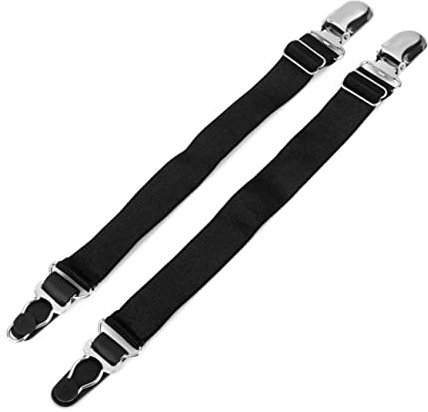 Holibanna Schwarze Damenstrümpfe Aus Hochelastischem Nylon Mit Verstellbarem Strumpfband Und Metallclips 1,9cm Breit Geeignet Für Dünne Strümpfe Komfortabel Und Sicher Im Sitz