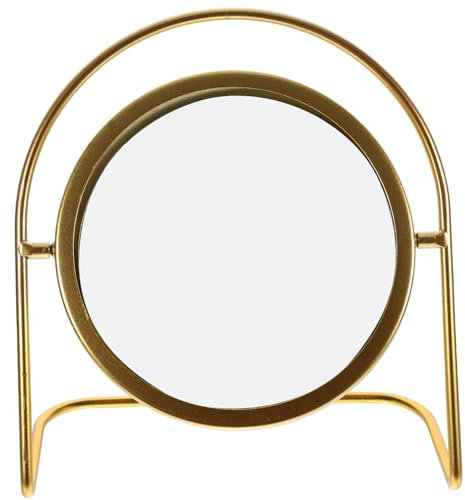 Amosfun Schminkspiegel - Beauty-metallspiegel Für Den Schreibtisch Klein Und Stilvoll Geeignet Für Wohnzimmer Eingangsbereich Schlafzimmer Arbeitszimmer