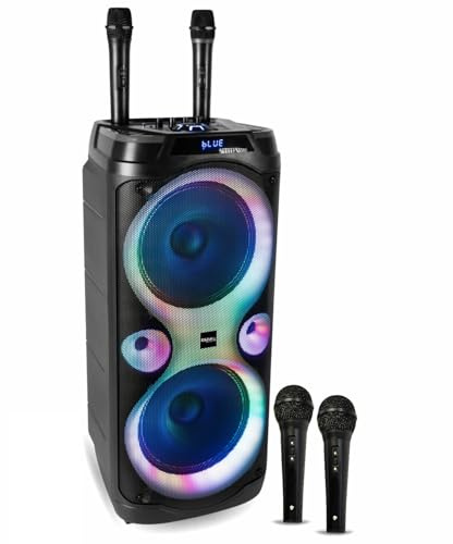 Ibiza – Pack Karaoke Columba-Karaoke 1000 W USB Bluetooth TWS – 2 micrófonos inalámbricos VHF – 2 micrófonos con cable – Fiesta