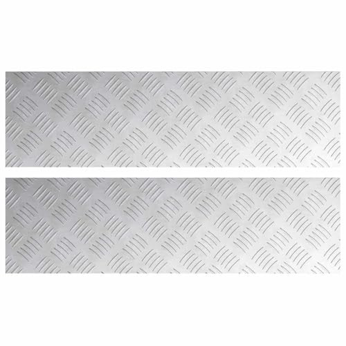 vidaXL Peldaño Rectangular 2 pcs Plateado 70 x 20 cm Aluminio, Sala de Estar, Huellas de Escalera Modernas, Alfombras de Seguridad de Plancha duraderas, Protectores Antideslizantes para Uso en interi
