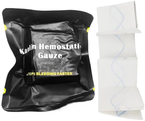 Gaze de kaolin hémostatique Kit de première aide solubles en Z, pansement médical, coagulation rapide, enveloppement solide et flexible