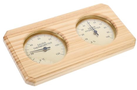 Housoutil Sauna Thermometer Hygrometer Wall Mounted Wooden Temperature Humidity Gauge for Sauna Room, Precise Readings, Indoor Comfort Monitor