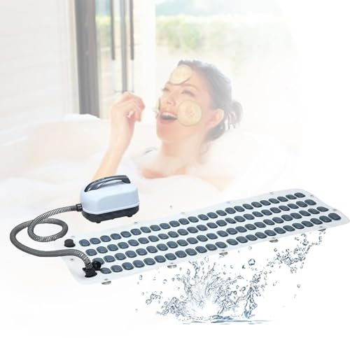 Massager Portátil Del Baño De Burbujas Del Balneario, Alfombra De Baño Antideslizante, Ajuste De 6 Velocidades, Con Almohada Inflable + Control Remoto, Libera Los Músculos Tensos, Se Apaga Automáticam
