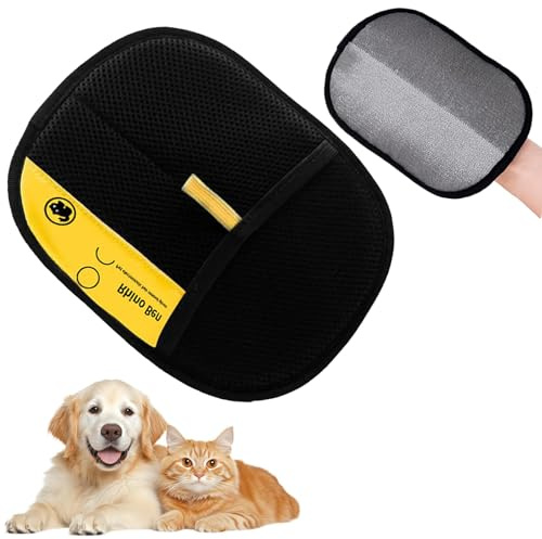 Jadesiegel 2025 New Doppelseitiger Haarentfernungs-Handschuh für Hunde & Katzen | Anti-Statik & Atmungsaktiv | Wiederverwendbar für Fellpflege auf Möbeln, Auto & Sofa