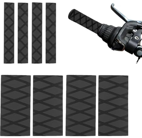 CEJAS 2 Paar Motorrad-Griffendkappen+2 Paar Bremschonster, Rutschfeste wärschrumpfbare Motorradgriffabdeckung,Universelle Schrumpfbare Abdeckungen für Originale Griffe & beheizte Handschützer