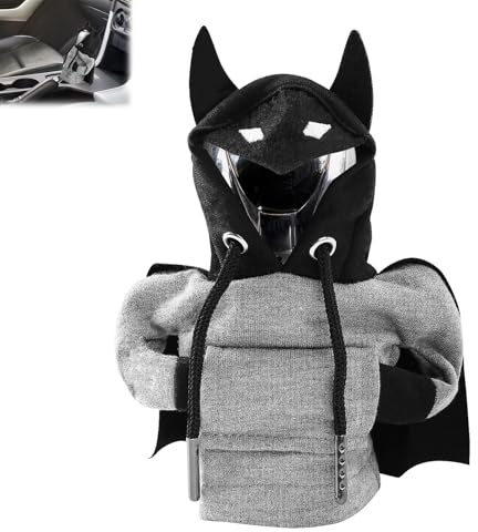 HIAHXC Schaltknauf Hoodie Fledermaus,Lustige Auto Schalthebel Abdeckung,Universal Auto Schalthebel Überzug,Dekorative Pullover für Schaltknüppel, Innenraum Zubehör