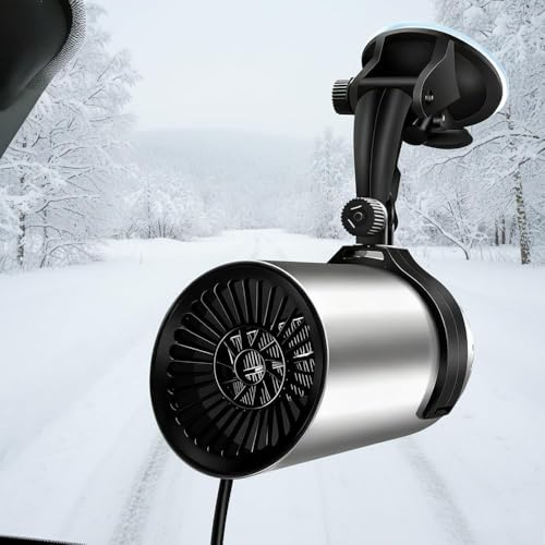 Car Heater Defroster, Cup Shaped Car Windscreen Heate, 12V 150W Plug-in Cigarette Lighter Cars Heaters, 2 in 1 Heater & Cooling, Vehicle Heaters Defroster Windshield, Warmer Windscreen with Bracke