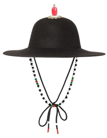 TSMORY Sombrero tradicional chino hecho a mano, vintage, redondo, sombrero de patrimonio chino para entusiastas y eventos culturales
