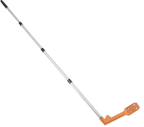 Anneome Outil de Nettoyage de Gouttières avec Perche Télescopique 1,8 M, Cuillère Inclinée à 45° en Acier Inoxydable, Kit pour Ramassage des Feuilles et Entretien Sécurisé des Gouttières