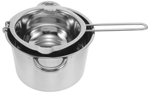 PRETYZOOM 1 Set Double Boiler Set: 1200ml/41oz Melting Pot for Chocolate Melting Butter Candy Cheese And Candle Wax with 3300ml/112oz Stainless Steel Pot for Stove Top