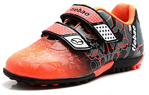 Jamron Tiebao Niños Guay Multicolor Bucle&Gancho Zapatos de Fútbol Fustal Zapatillas de Futbol Suelo Duro Césped Interior
