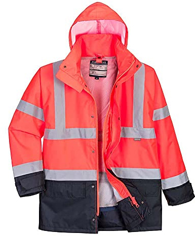 Portwest S768RNRXXL 5in1 varningsväst, storlek XXL, röd/marinblå