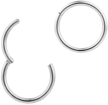 (13mm) Titan 1,2 mm Segment Nasenring Hoop Knorpelohrring Septum Clicker Ring Klappbarer Lippenring Conch Daith Helix Rook Tragus Lobe Snug Piercing Schmuck 2 Stck