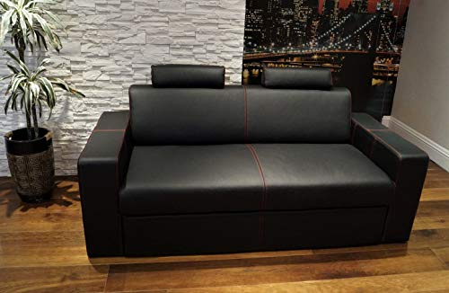 Quattro Meble Echtleder 2,5 Sitzer Sofa Antalya I 2z FS Breite 180cm mit Schlaffunktion und Kopfstützen Ledersofa Echt Leder Couch große Farbauswahl !!!