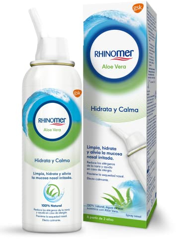 RHINOMER Nasal Spray 100% Sea Water with Aloe Vera, Soft Spray for Adults and Children from 2 Years, 100 ml