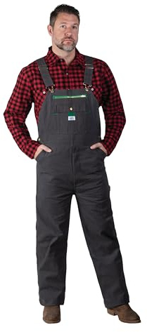 Liberty Men's Duck Bib Overalls, Graphite, 40W x 30L US