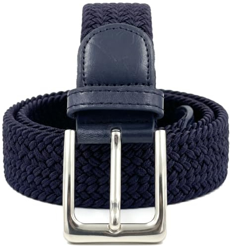 Elastischer Herren Flechtgürtel | Dehnbarer Stretchgürtel für Jeans & Hose | Stufenlos verstellbar ohne Löcher, elastische Stretchbänder passen sich jeder Bewegung an, Stoffgürtel für Anzug Jeans Chino