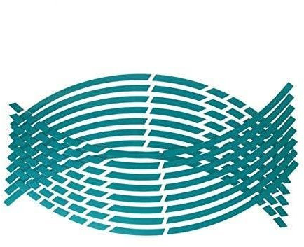 HHF Aufkleber 16pcs 17 „18“ Auto-Abziehbilder Reflective Felgenband-Streifen for Motorrad-Auto-Rad-Reifen-Aufkleber Motorrad (Farbe : Grün)