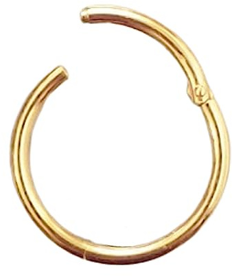Ringe Piercing Clicker - Anillo para la nariz, oro amarillo 750, diámetro de 10 mm, clicker íntimo, tragus, hélix, septum, moderno, extravagante, Dorado