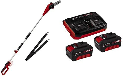 Einhell Svettatoio a batteria GC-LC 18/20 Li T Power X-Change (ioni di litio, testina motorizzata con inclinazione 30°, asta di prolunga, ingranaggi in metallo, incl. Batterie e caricabatteria)
