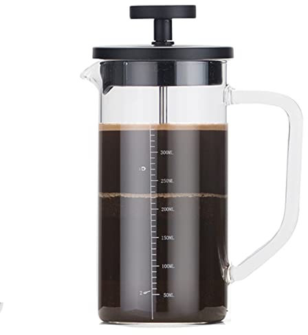 LTLWSH Cafetera Francesa de Émbolo - Prensa Francesa de Vidrio con 3 Niveles de filtración, Cafetera y Tetera para el Hogar y la Oficina,Negro