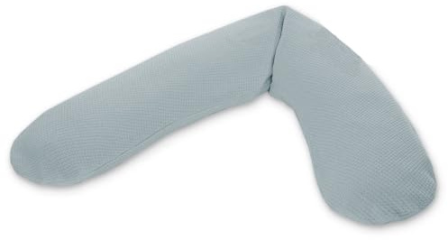Theraline - Das Original Stillkissen 1,90 cm inkl. Bezug Feinstrick Nebelblau