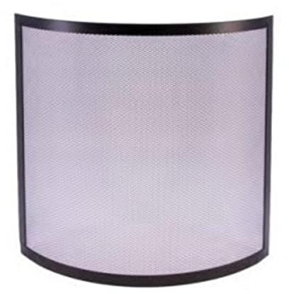 Grille de Protection pour cheminée, Grille Pare-feu Courbe en Fer forgé Coloris Noir - Hauteur 67 x Longueur 60 cm